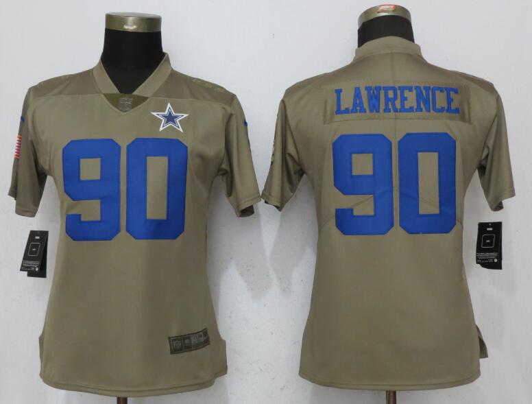 Women Dallas Cowboys #90 Lawrence Nike Olive Salute To Service Limited NFL Jerseys->women nfl jersey->Women Jersey